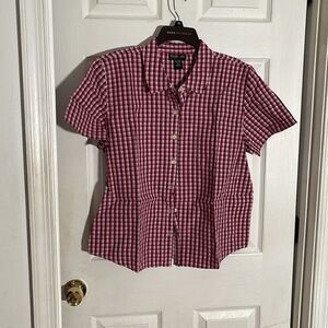 Style & Co. Ladies Red & White Checkered Blouse